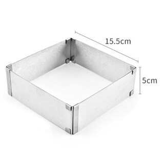 Adjustable Stainless Steel Cake Ring - Square Mousse Mold Telescopic 16-28cm (Large) - View #9