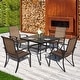 preview thumbnail 18 of 30, Outdoor 5/7-Piece Textilene Dining Set, Powder-coated Iron Frame