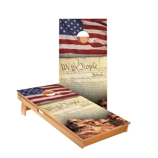 slide 2 of 5, We The People Cornhole Boards NO Bags - Add Board Lights