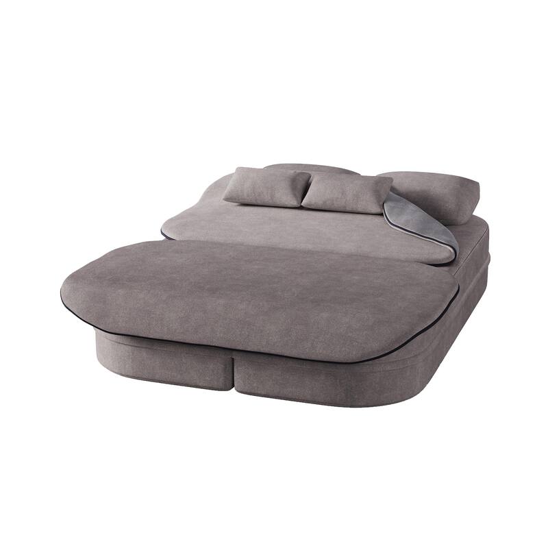 GDFStudio - Willoughby Chenille Foldable Sleeper Sofa Bed with Multi Functional Blanket