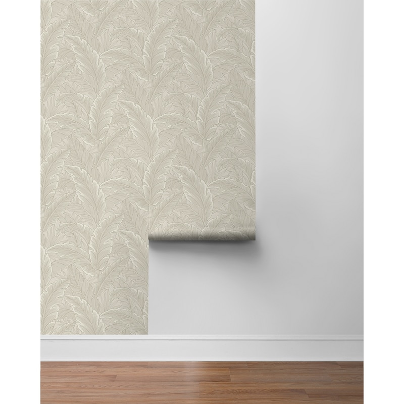 Seabrook Designs Gulf Tropical Leaves Non-Woven Unpasted Wallpaper