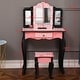 preview thumbnail 8 of 6, Three-Fold Mirror Single Drawer Kids Dresser Red Leopard Print