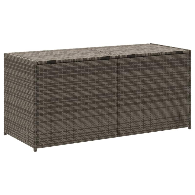 vidaXL Patio Storage Box Poly Rattan 70.9"x35.4"x27.6" Gray