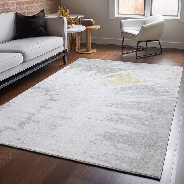 slide 2 of 7, Premium Washable Super Soft Modern Spiral Mayfield Rug Silver - 10' x 14' - Rectangle