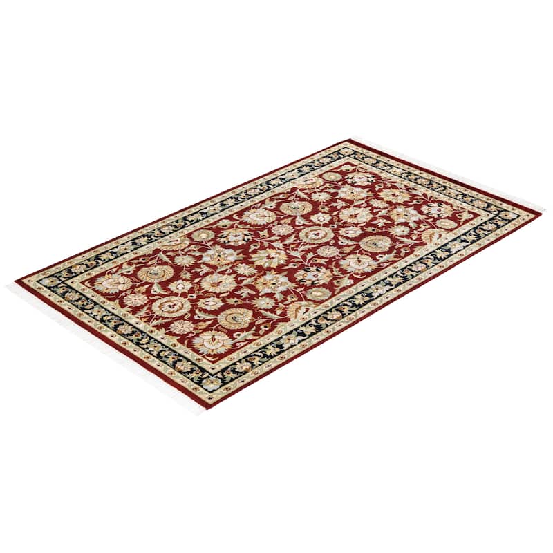 Overton Handknotted Wool Traditional Oriental Red Area Rug - 3' x 5'