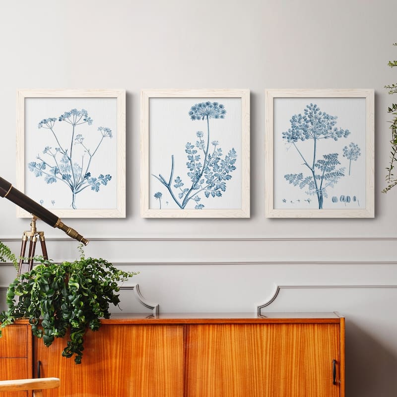 Antique Botanical in Blue IV-Premium Framed Canvas - Ready to Hang - Multi-Color