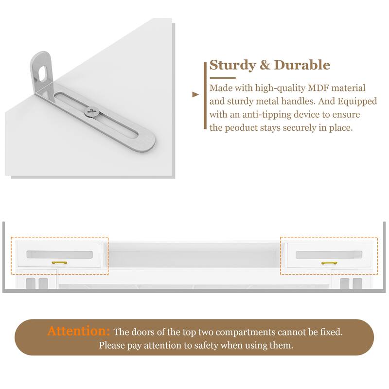 98.4'' Wall Unit Entertainment Center for TVs up to 80'', Modern Media Console with Bookshelves, Glass Doors & Cabinets