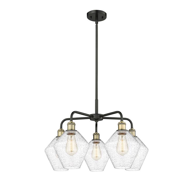 Innovations Lighting Cindyrella - 5 Light 8" Stem Hung Chandelier - Black Antique Brass/Seedy