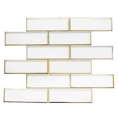 Athena 2x6 Glossy Glass Subway Mosaic Tile - Wall, Backsplash