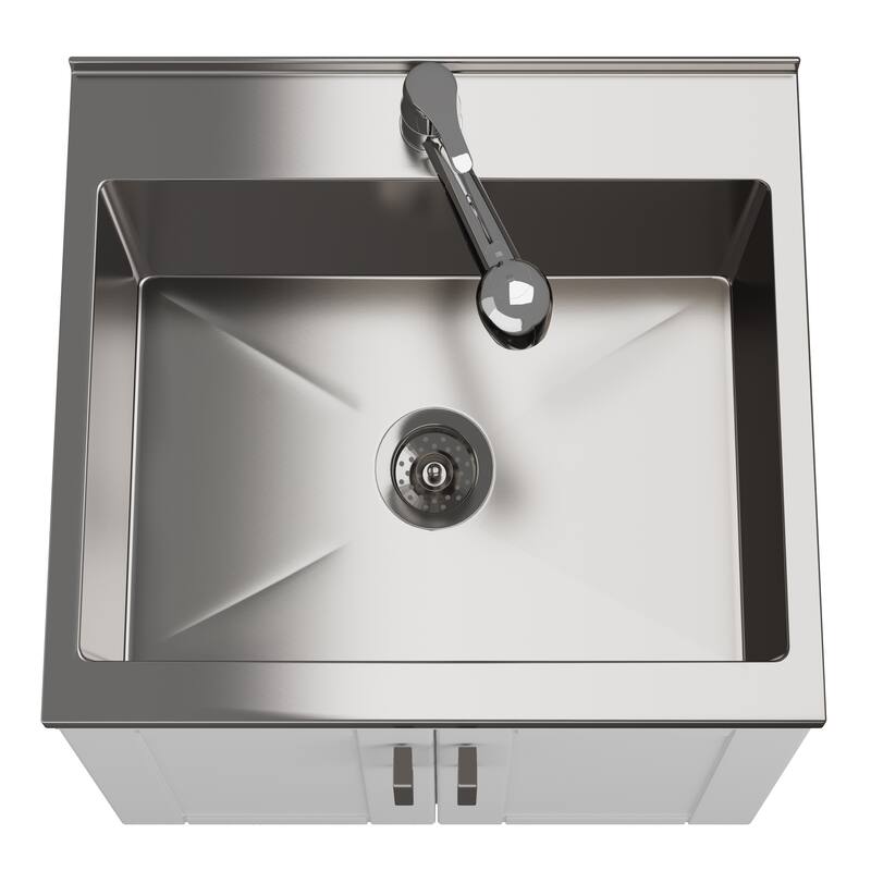 WYNDENHALL Lindor Transitional Laundry Cabinet with Faucet and Sink