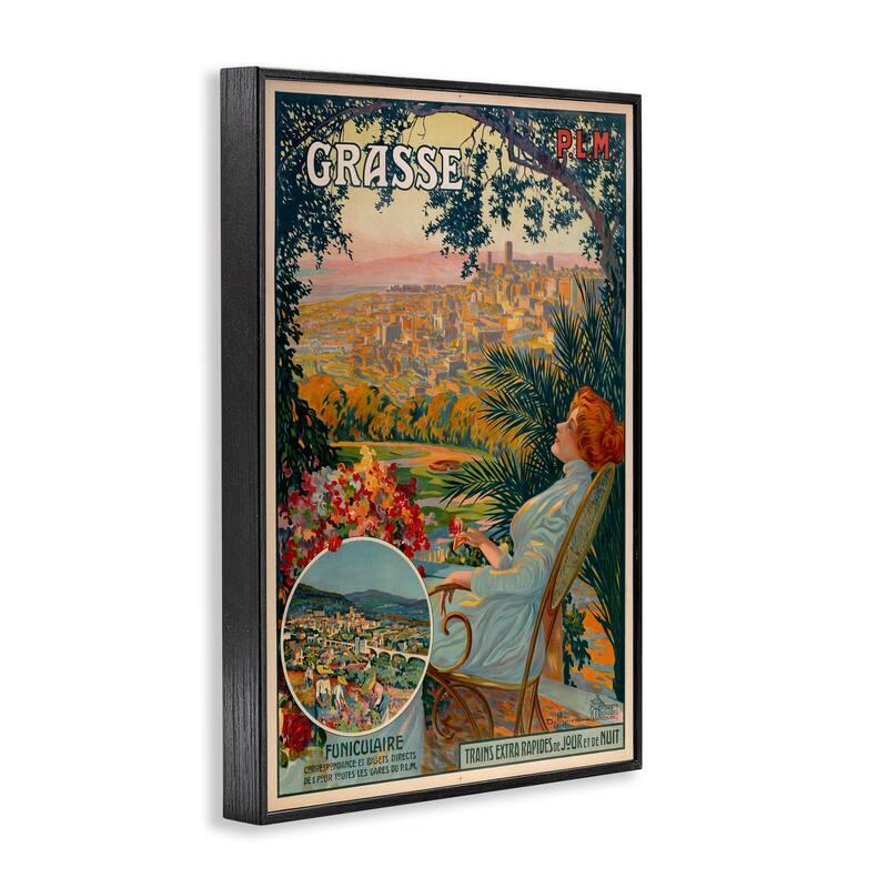 Stupell Vintage Grasse Advertisement Framed Giclee Art Design By Marcus Jules