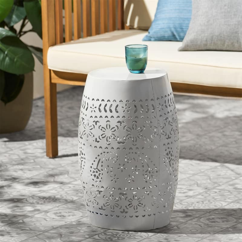 12" Modern Side Table - White