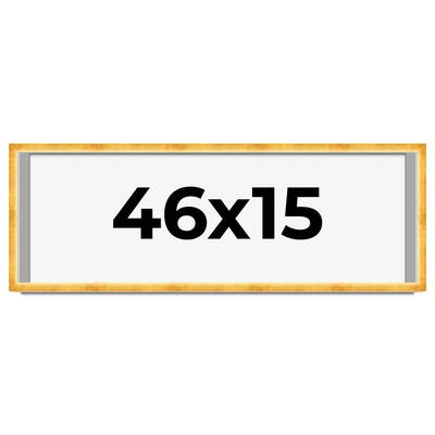 46x15 Shadow Box Frame Gold | 1.625 Inches Deep Real Wood Traditional