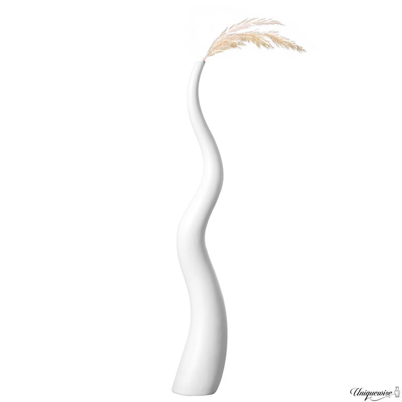 Tall Ceramic White Animal Horn Floor Vase Elegant for Entryway Dining Living Room Decor Statement Piece with Distinctive Antler