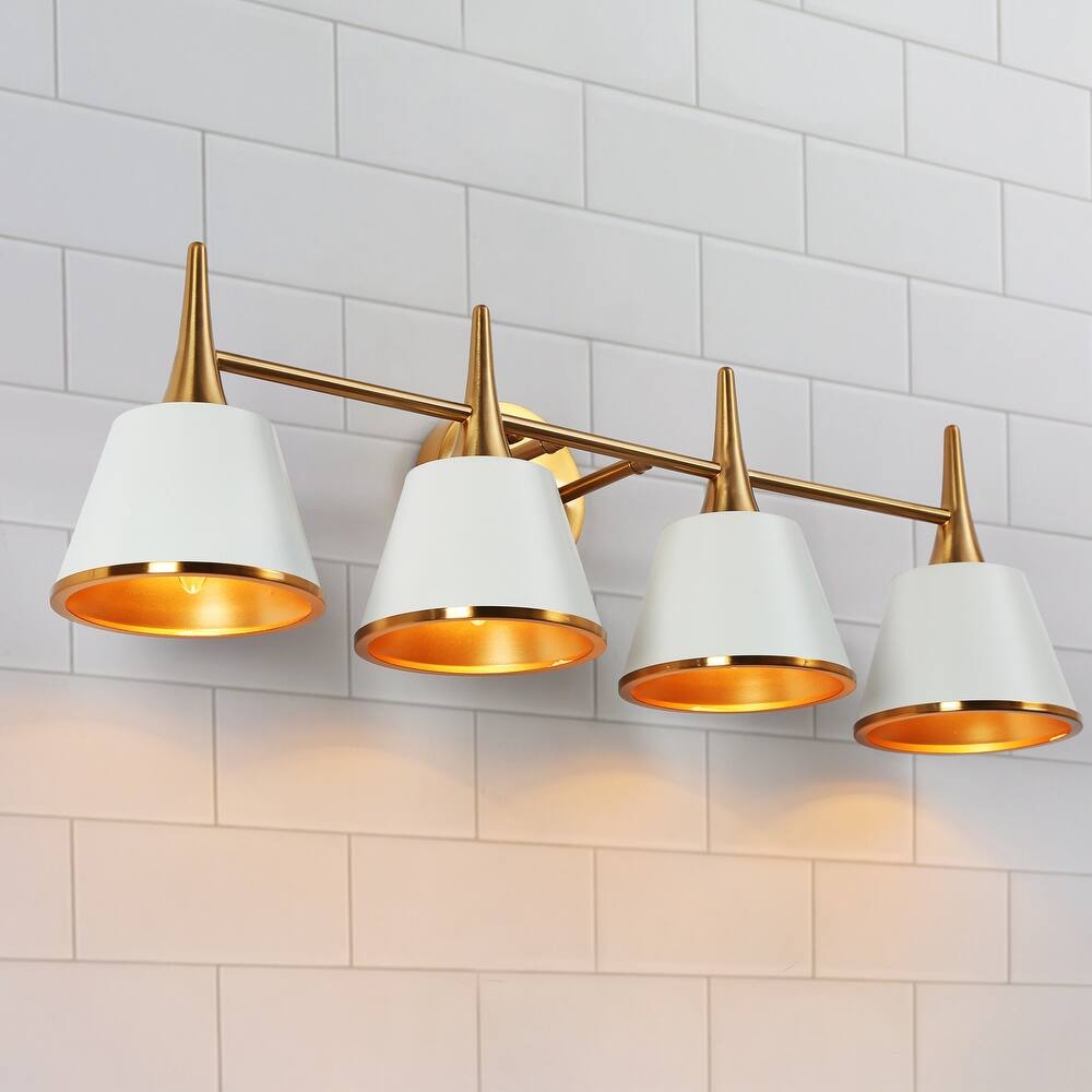 Mid-century Modern Gold 1/2/3/4-Light Bathroom Vanity Light Metal Wall Sconces