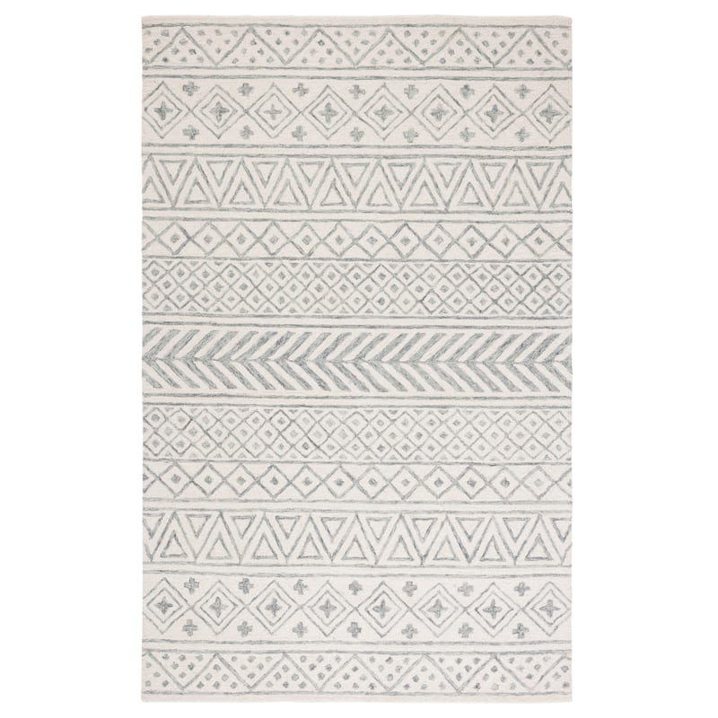 SAFAVIEH Handmade Metro Heloise Moroccan Boho Wool Rug - 5' x 8' - Ivory/Grey