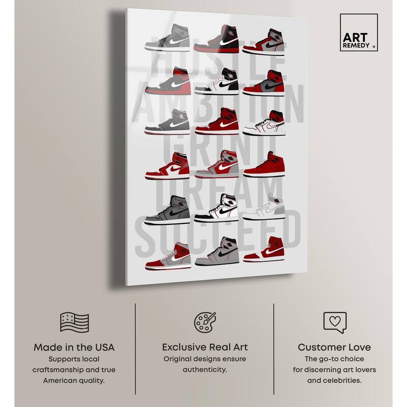 Ambition Grind Sneakers Acrylic by Art Remedy, Ready to Hang