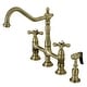 preview thumbnail 7 of 46, Heritage Bridge Kitchen Faucet with Brass Sprayer