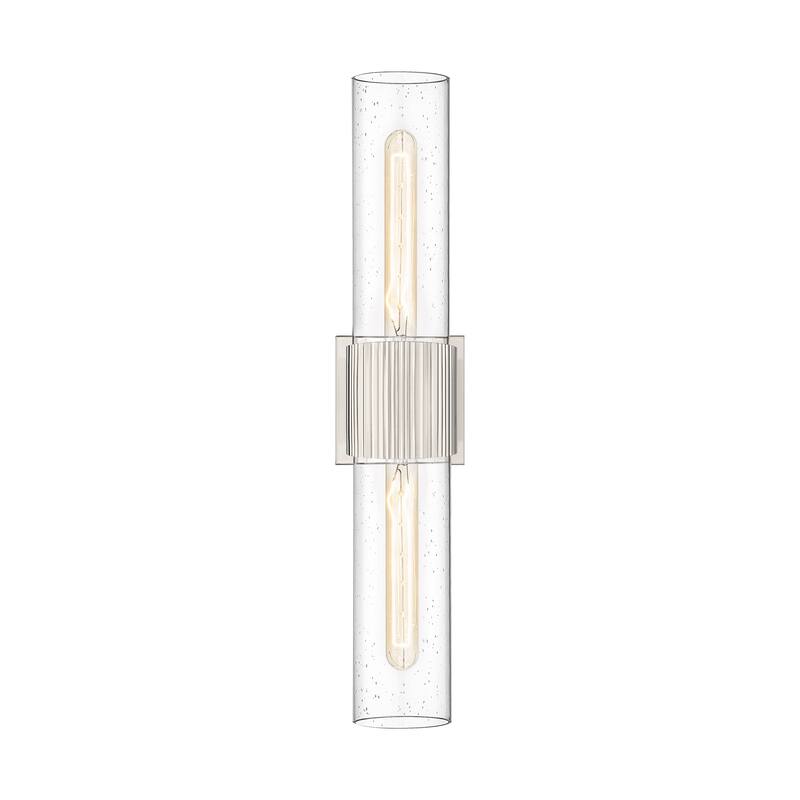 Innovations Lighting Bolivar - 2 Light 12" Wall-Mounted Bath Vanity Light - Satin Nickel/Seedy