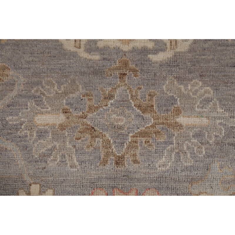 Hand Knotted Oriental 100% Wool Carpet Transitional All-Over Greys & Charcoal Oushak Area Rug - 11' 9'' X 8' 11''