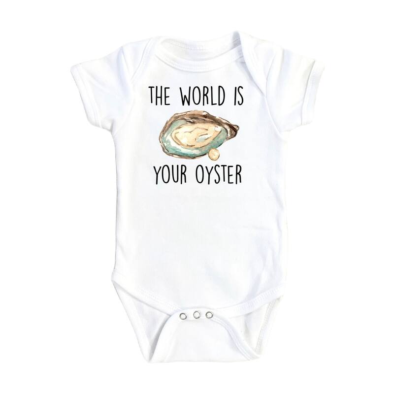 Oyster World - Baby Boy Girl Clothes Infant Bodysuit Funny Cute Newborn - Blue - 0-3M