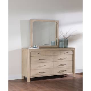 Solano 9-drawer Bedroom Dresser with Mirror Weathered Mango