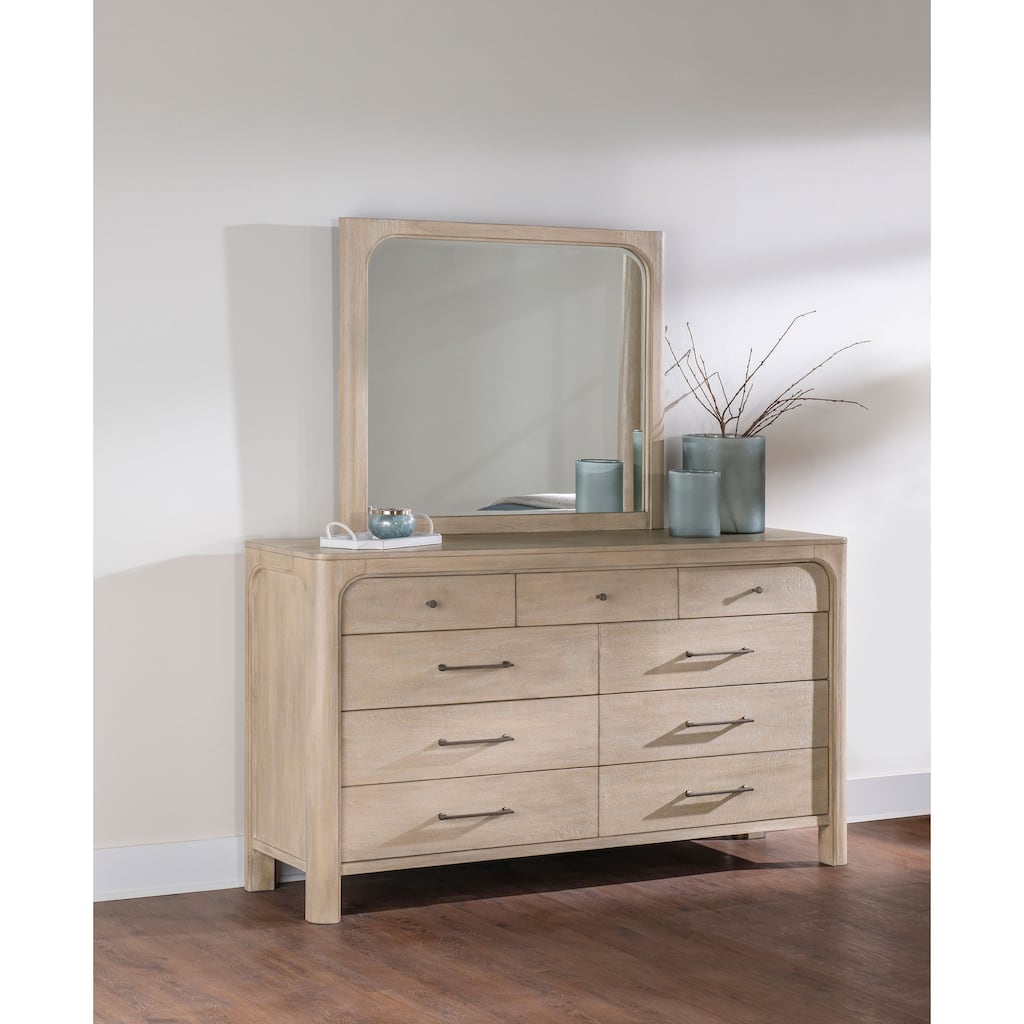 Solano 9-drawer Bedroom Dresser with Mirror Weathered Mango