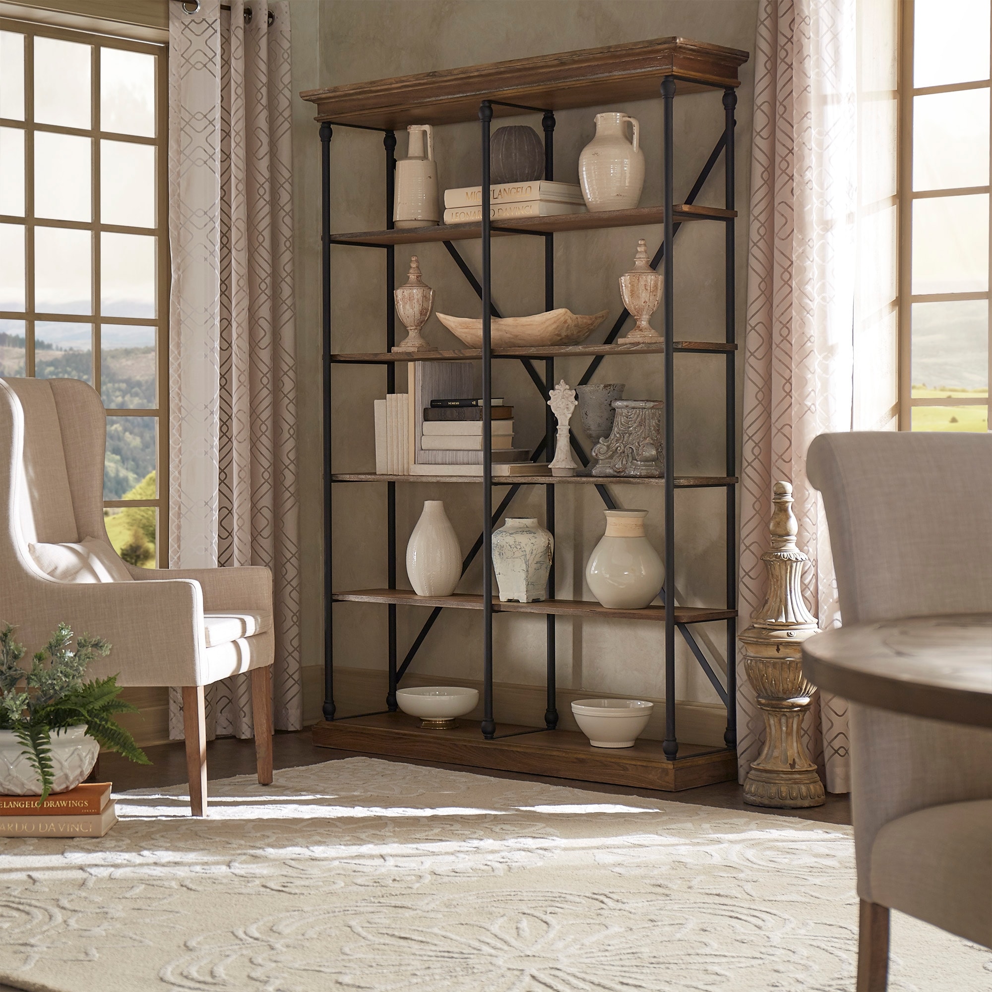Barnstone cornice double shelving best sale bookcase by inspire q artisan