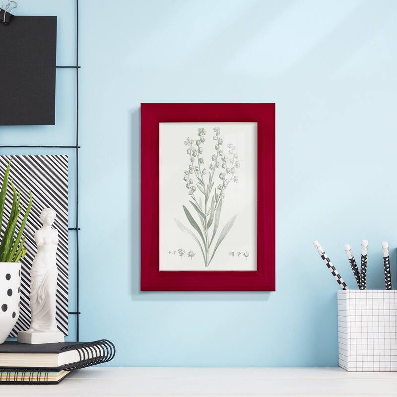 Botanical Study in Sage I -Framed Print w/glass-Cherry Red