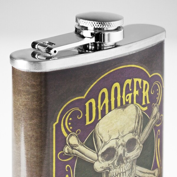 Set of 5 Skull D 10 Flasks 8oz Stainless Steel Hip Drinking Whiskey 