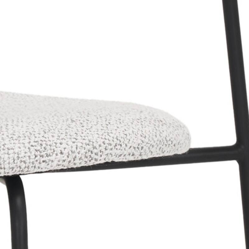 HomeRoots Gray and Black Upholstered Fabric And Metal Open Back Dining Side Chair - 20.08 in. x 31.25 in. x 21.26 in.