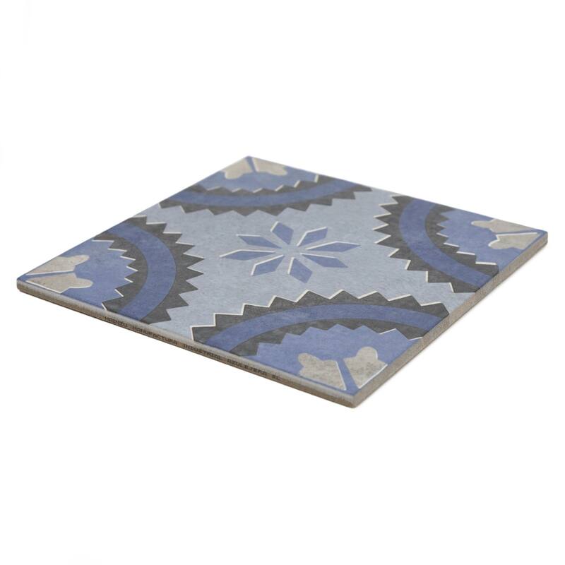 Verity Poppy 8x8 Matte Porcelain Encaustic Tile - Floor, Wall, Backsplash