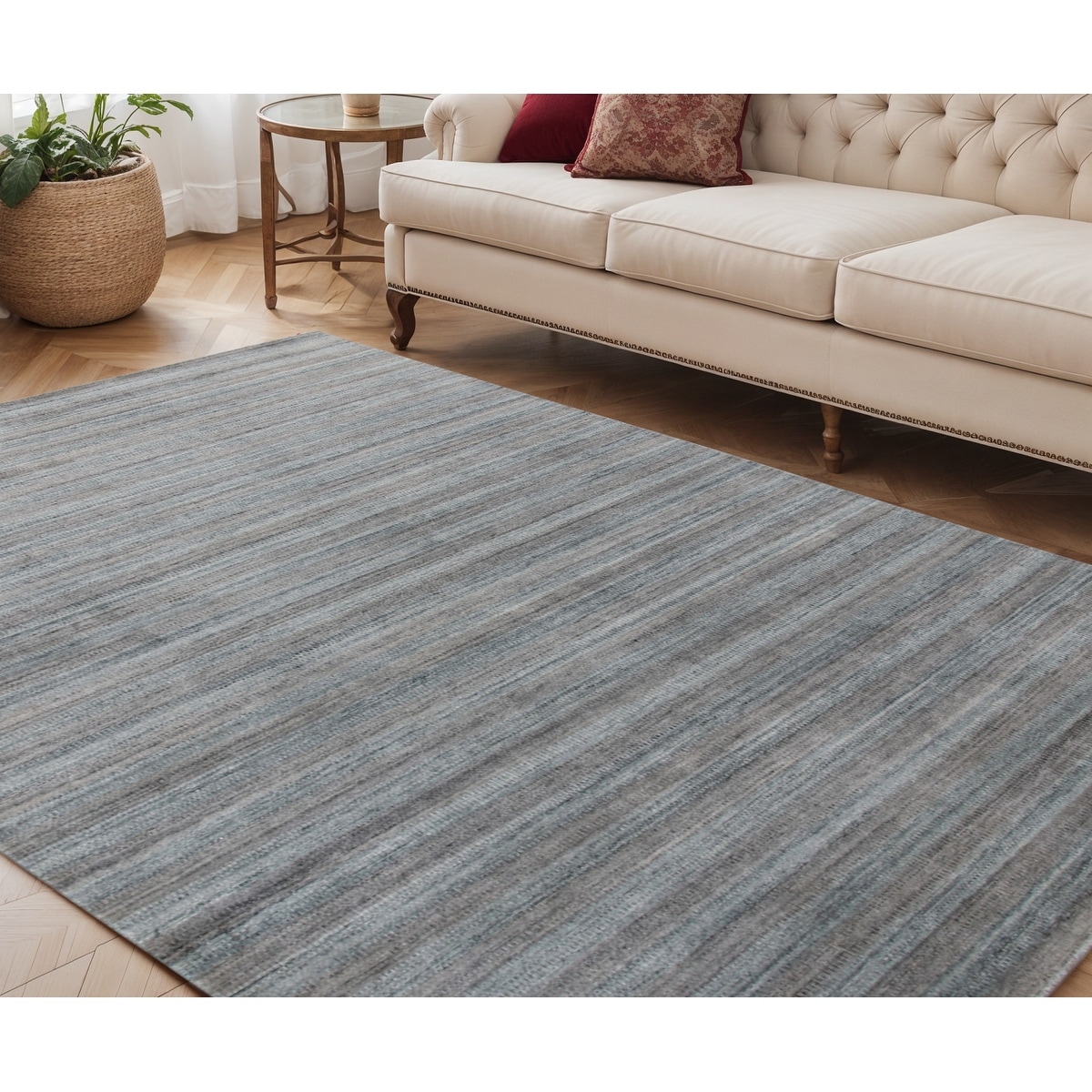 HomeRoots Alre Striped Transitional Rectangle Area Rug