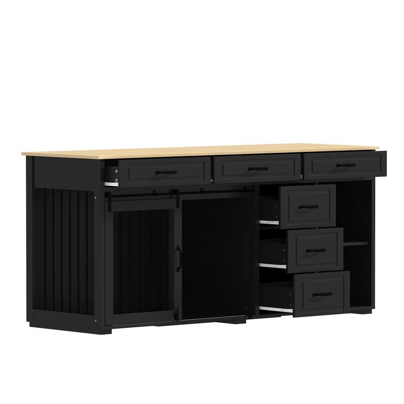 Large Capacity ,6 Drawers ,Multi-Purpose Dog Crate Kennel Furniture