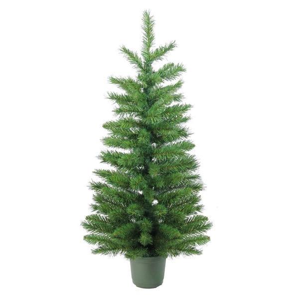 4' Slim Green Walkway Artificial Potted Christmas Tree - Unlit