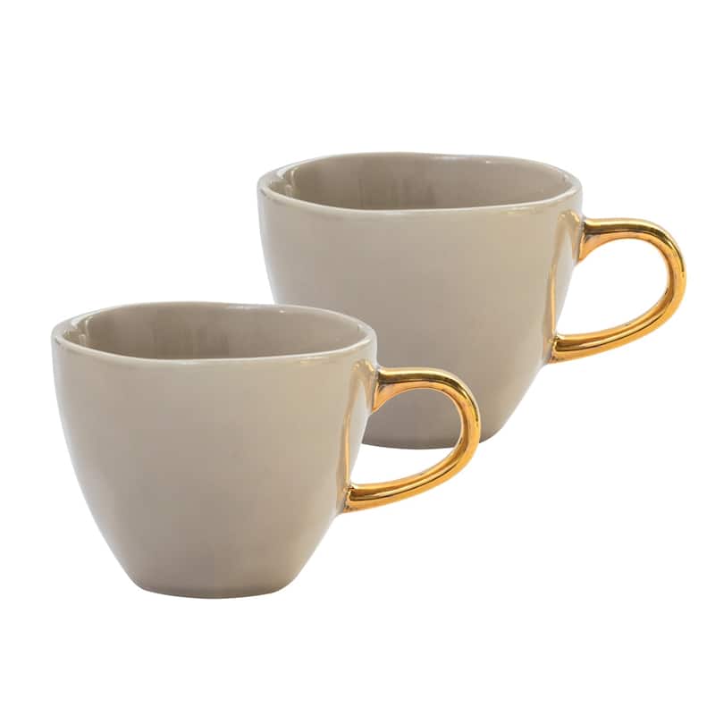Good Morning Coffee Cup S/2 In Gift Pack Gray Morn