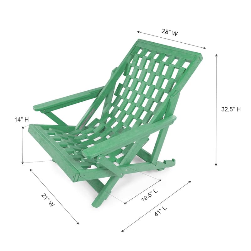 Pinecrest Fully Assembled All-Weather Outdoor Folding Lounge Chair and Table Set - 3-piece