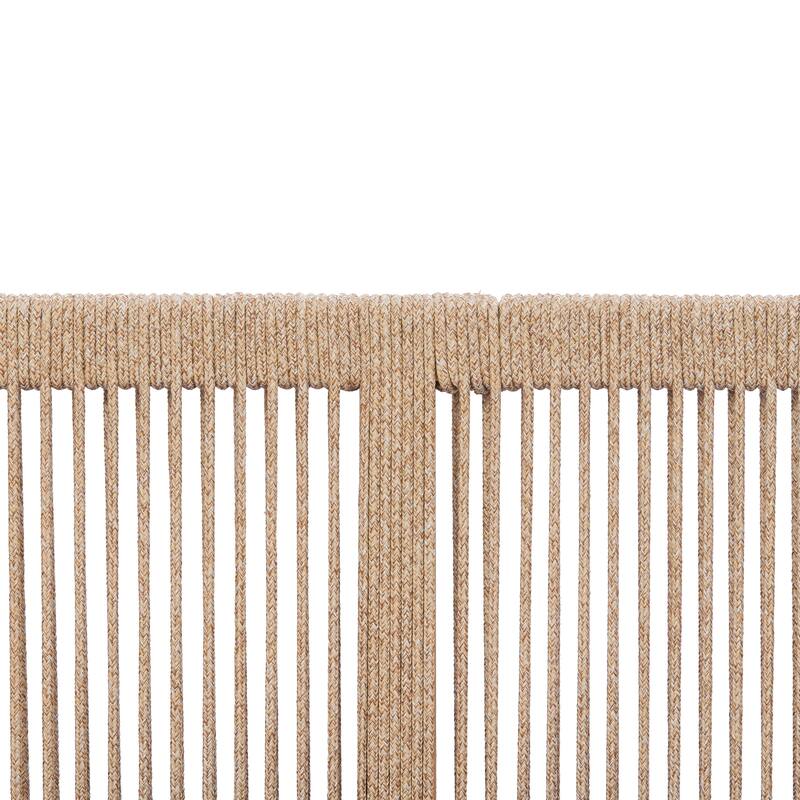 Christopher Knight Home - Outdoor Acacia Wood 3-Seater Sofa with Rope-Braided Backrest & Water-Resistant Cushions