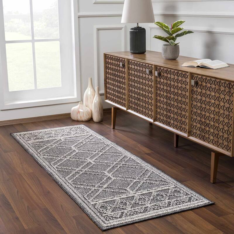Hauteloom Butch Living Room, Bedroom Patio Outdoor Area Rug - Farmhouse - Taupe,Beige - 2' x 3'