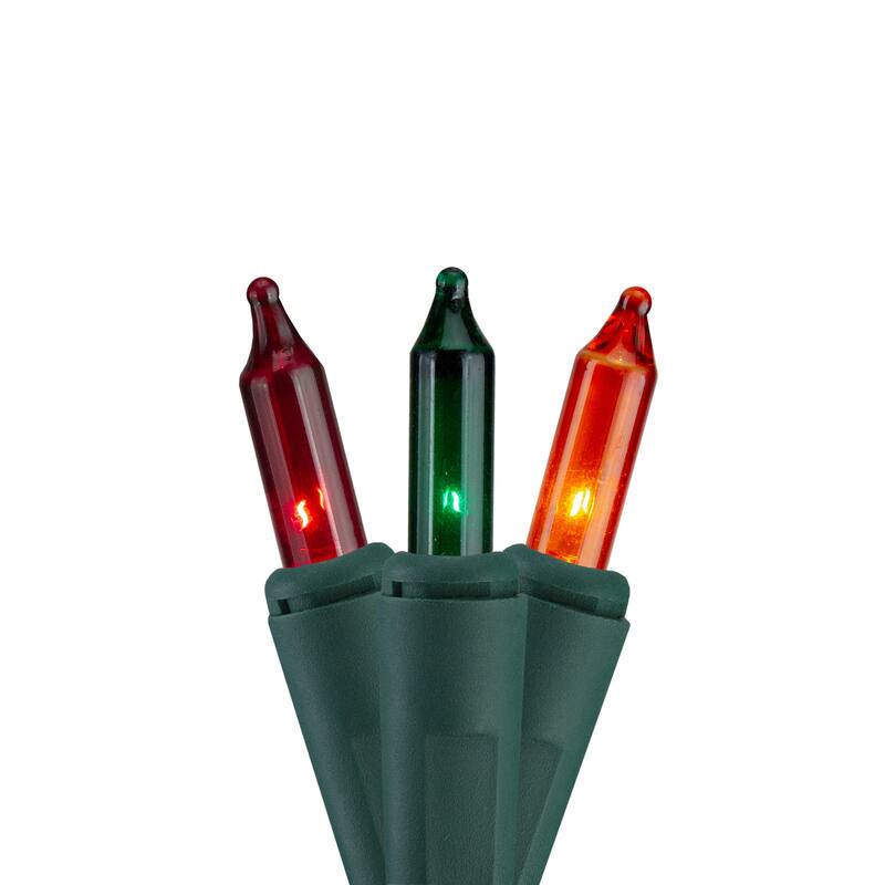 150ct Multi Everglow Mini Christmas Lights 37.5ft Green Wire
