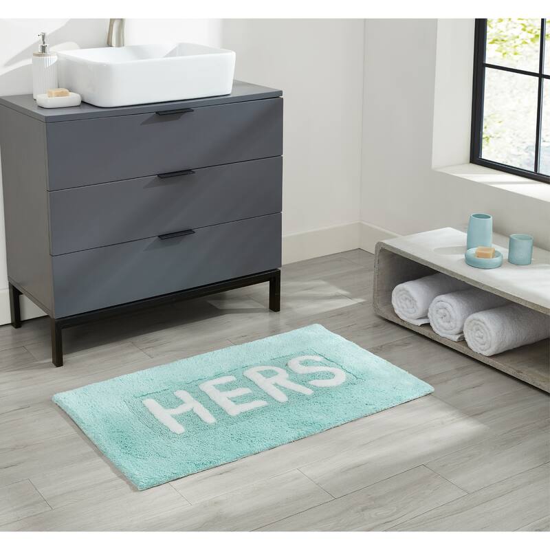 Jean Pierre Novelty Cotton Bath Rug - 21"x34" - "His" & "Hers"