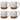 Rustic Stoneware Mugs with White Ribbed Design, Set of 4