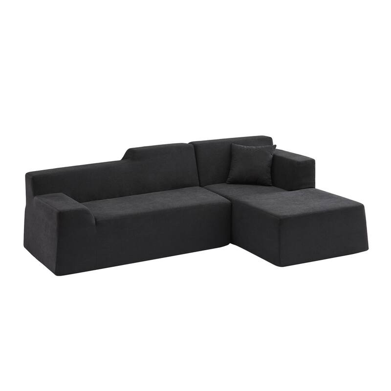 96.46" L-Shaped Corduroy Sectional Sofa, No Assembled Required
