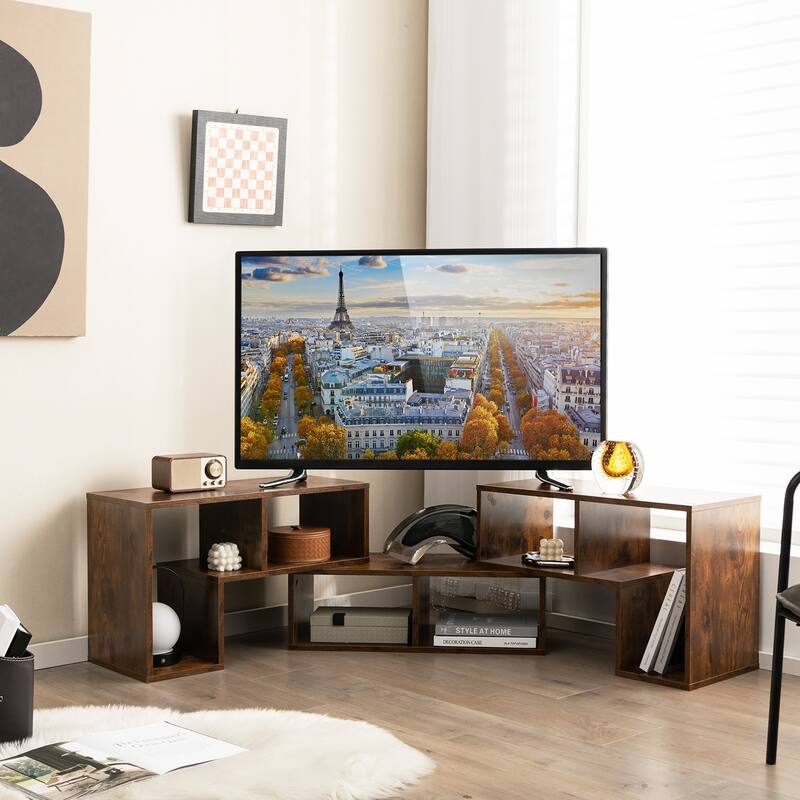 3 Pieces TV Stand Console Entertainment Center for TVs up To 65 Inch with Bookcase Shelves - 26.5" x 12" x 17" (L x W x H)
