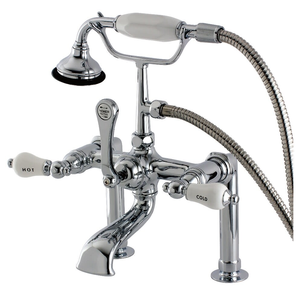Kingston Brass Aqua Vintage Deck Mounted Roman Tub Filler with