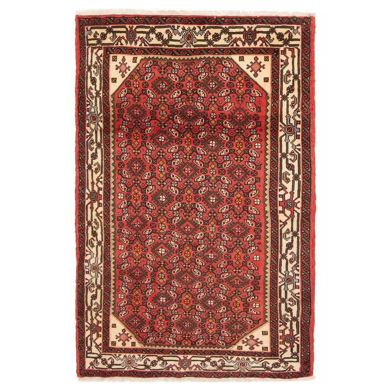 ECARPETGALLERY Hand-knotted Andelz Red Wool Rug - 3'3 x 4'11