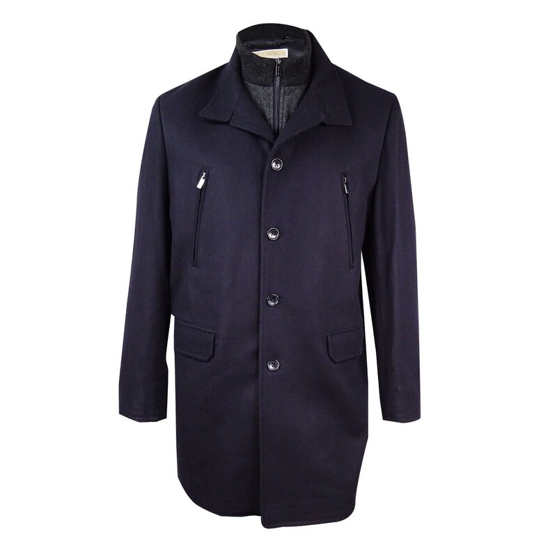 Shop Michael Michael Kors Men S Bib Trim Wool Blend Coat 44r