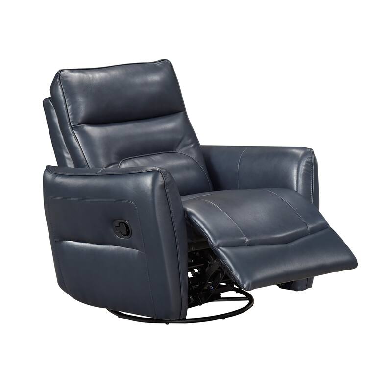 Esther 36" Leather Swivel Glider Recliner - Pull-Handle Motion