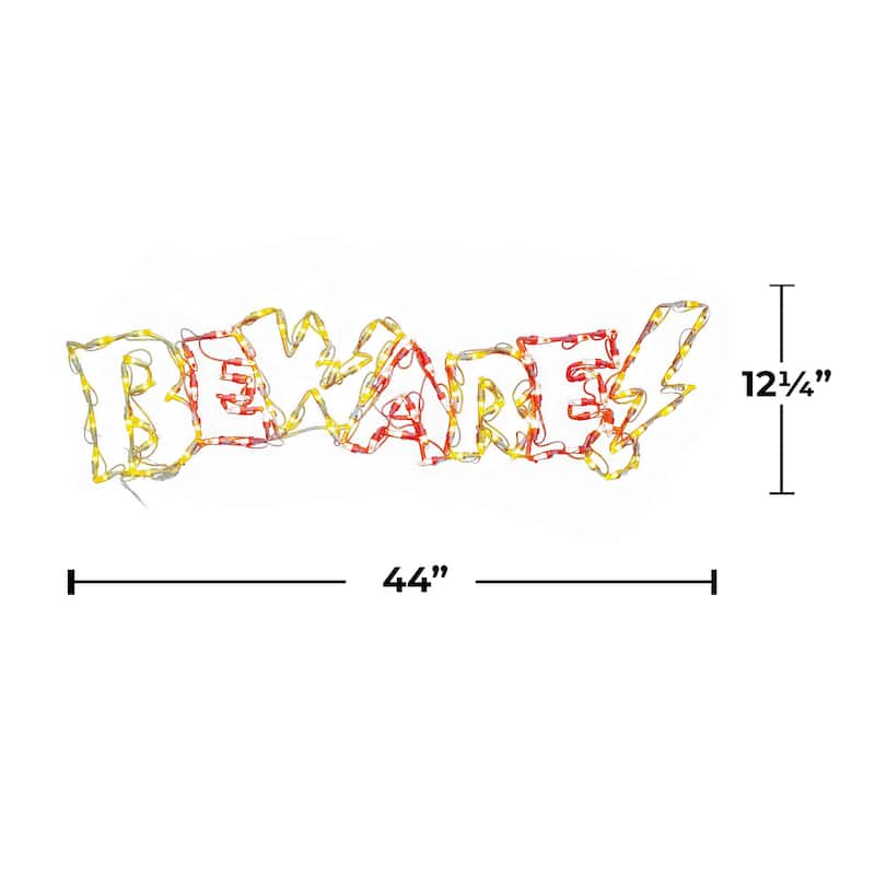 Halloween LED BEWARE 44 inches