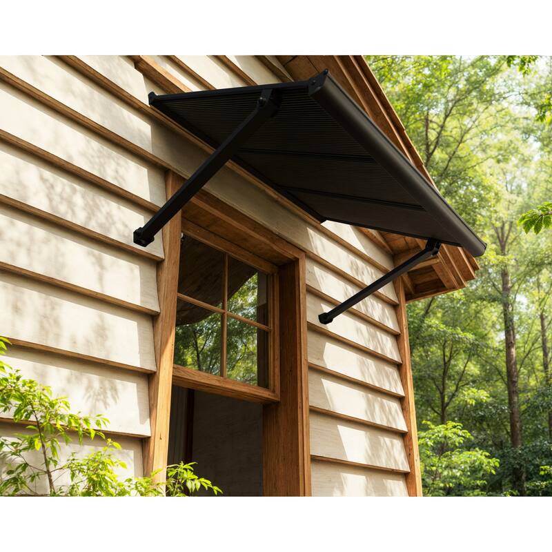 Canopia Augustine 3 ft. Black/Gray Door and Window Awning